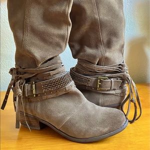 Brown Suede Knee-High Boots
